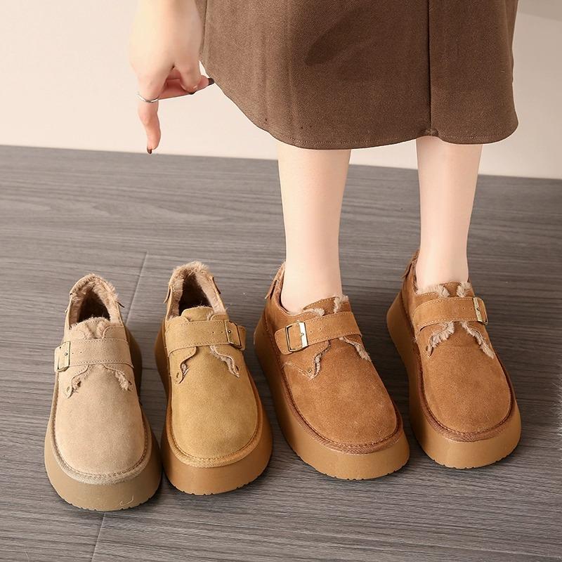 Sněhule, Dámské zateplené boty s fleecem, Dámské boty se silnou podrážkou, Nové bavlněné boty