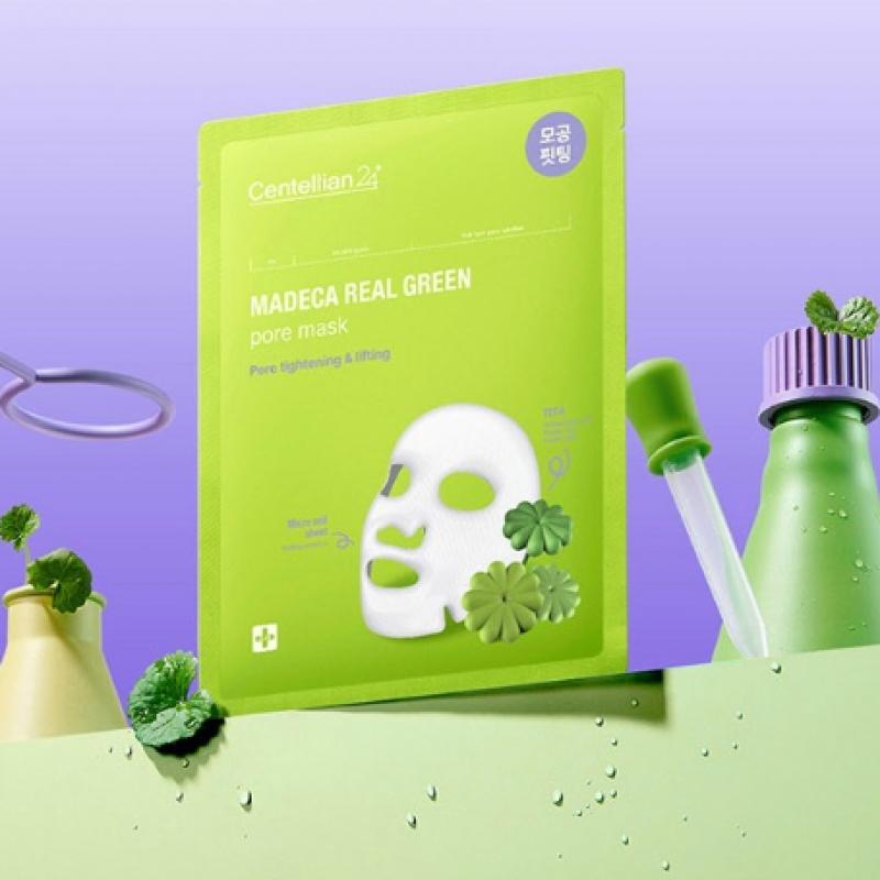 Dongkuwa Pharmaceutical Centellian 24 Madeca Real Green Pore Mask 5 plátků