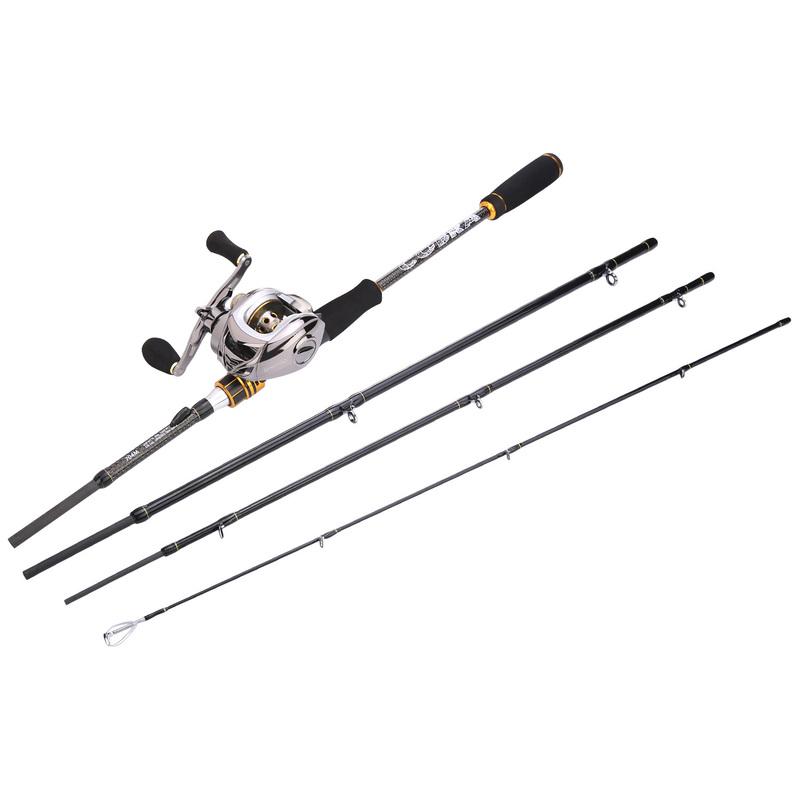 Fishing Reels and Rods Combos Carbon Fiber Fishing Poles with Baitcasting Fishing Reels Bass Fishing