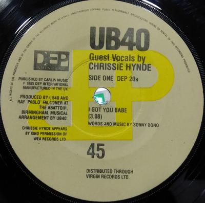 7palcová deska UB40 - I Got You Babe DEP20 DEP Internation 1985 Irsko Dance & Electronica Použitá