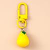 Cute Resin Simulation Fruit Keychain Grape Lemon Apple Key Ring Pendants for Women Girls Handbag Decor Kid's Jewelry Gifts
