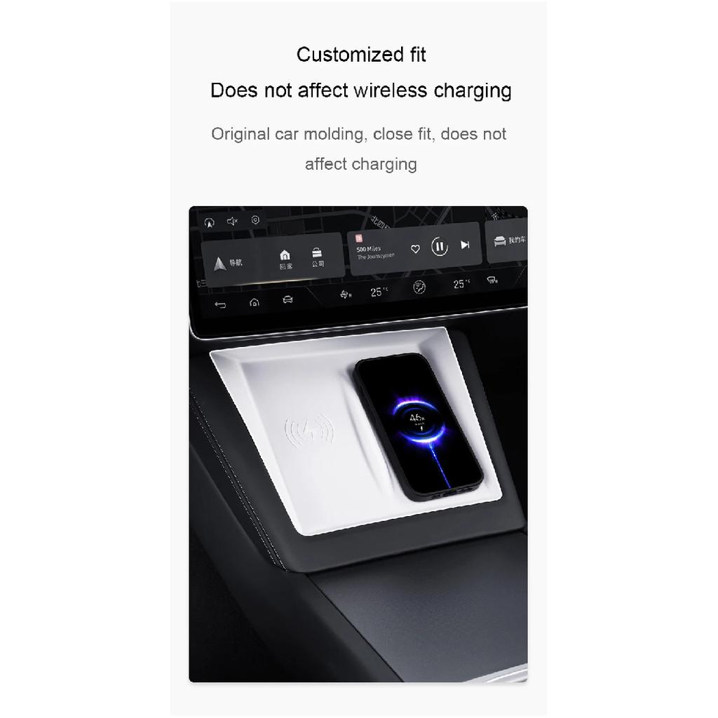 For Tesla Model 3 Highland 2024 Wireless Charging Pad Silicone Mat New Model 3 Center Control Cell Phone Anti-slip Silicone Mat