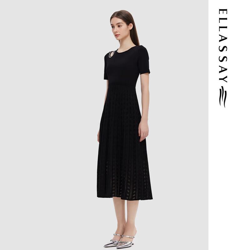 ELLASSAY Women's Hollow Knit Midi Dress