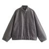 Women Fashion Vintage Pockets Woolen Jacket Autumn Casual Solid Long Sleeve Coat Snap Button Loose Outerwear