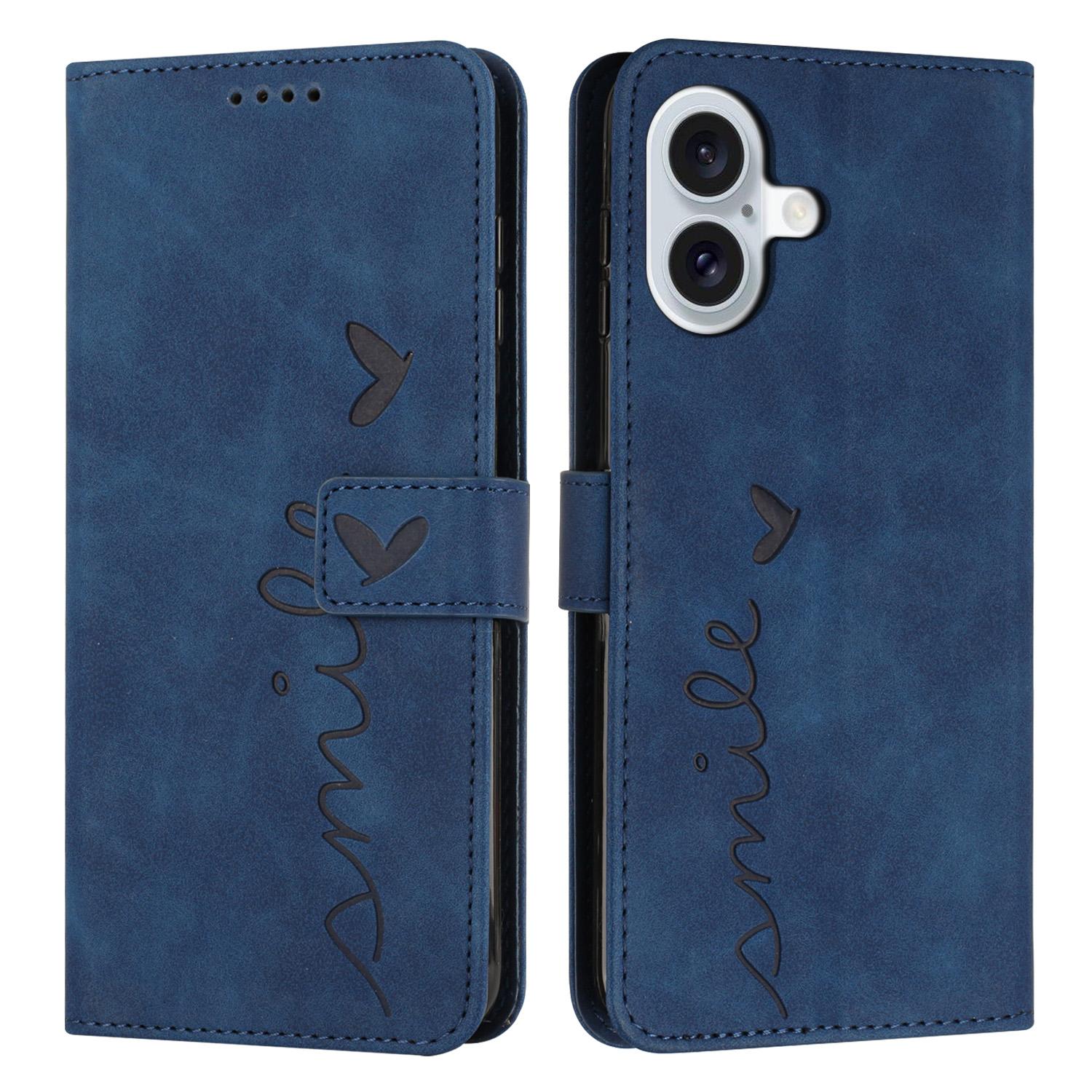 

For iPhone 16 Case PU Leather Skin Touch Feeling Wallet Phone Cover