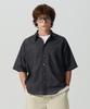 Beyond Closet [Collection Line] Lux Fabric Check Short Sleeve Shirt Charcoal Gray