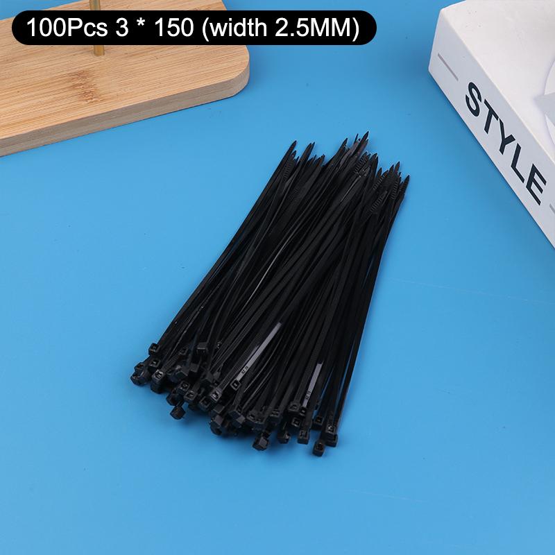 100/500 Stück Selbstverriegelnde Kabelbinder Kunststoff Nylon Verstellbar Kabel Befestigungsschlaufe Zuhause Büro Draht Reißverschlussbinder