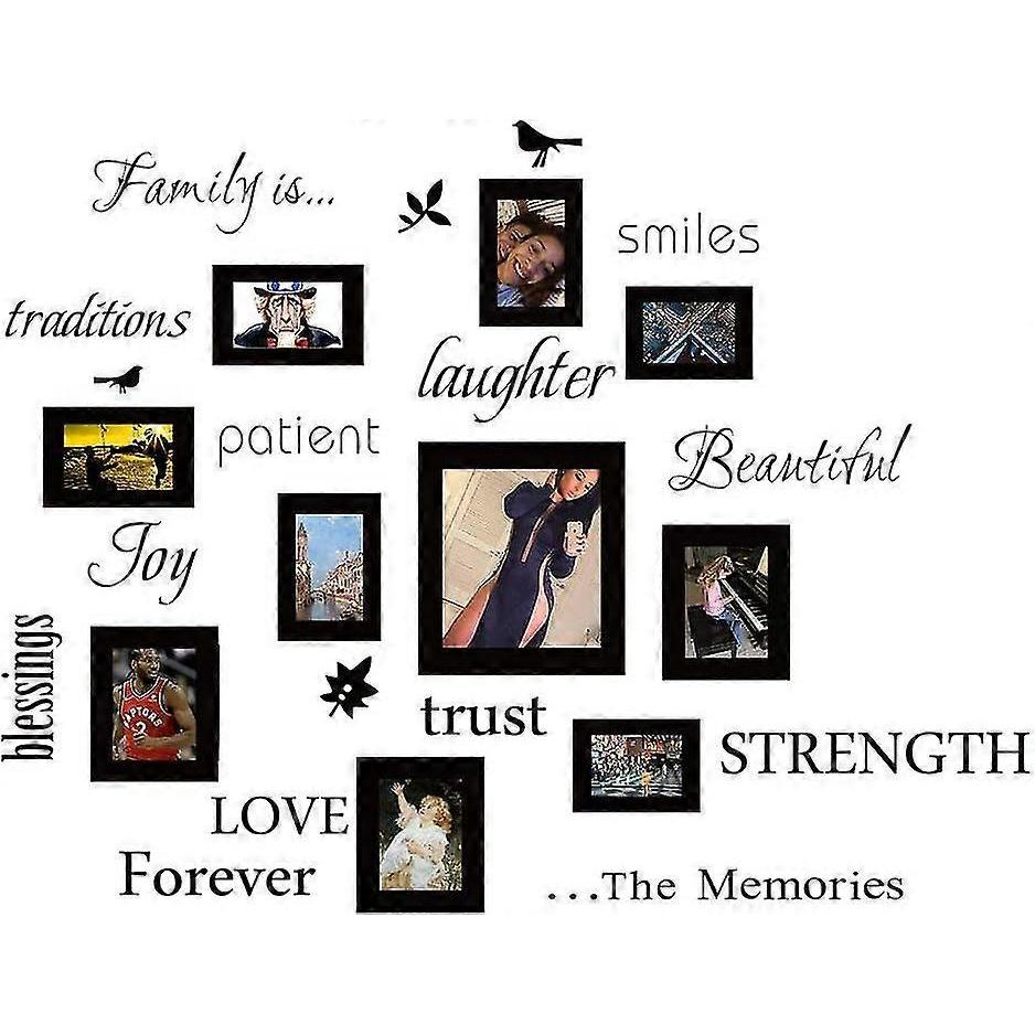 Wall Decals With 10 Photo Frames Wall Stickers Diy Moveable Vinyl Home Letter Quotes Wall Decorations Without English Letter Wallpapers --