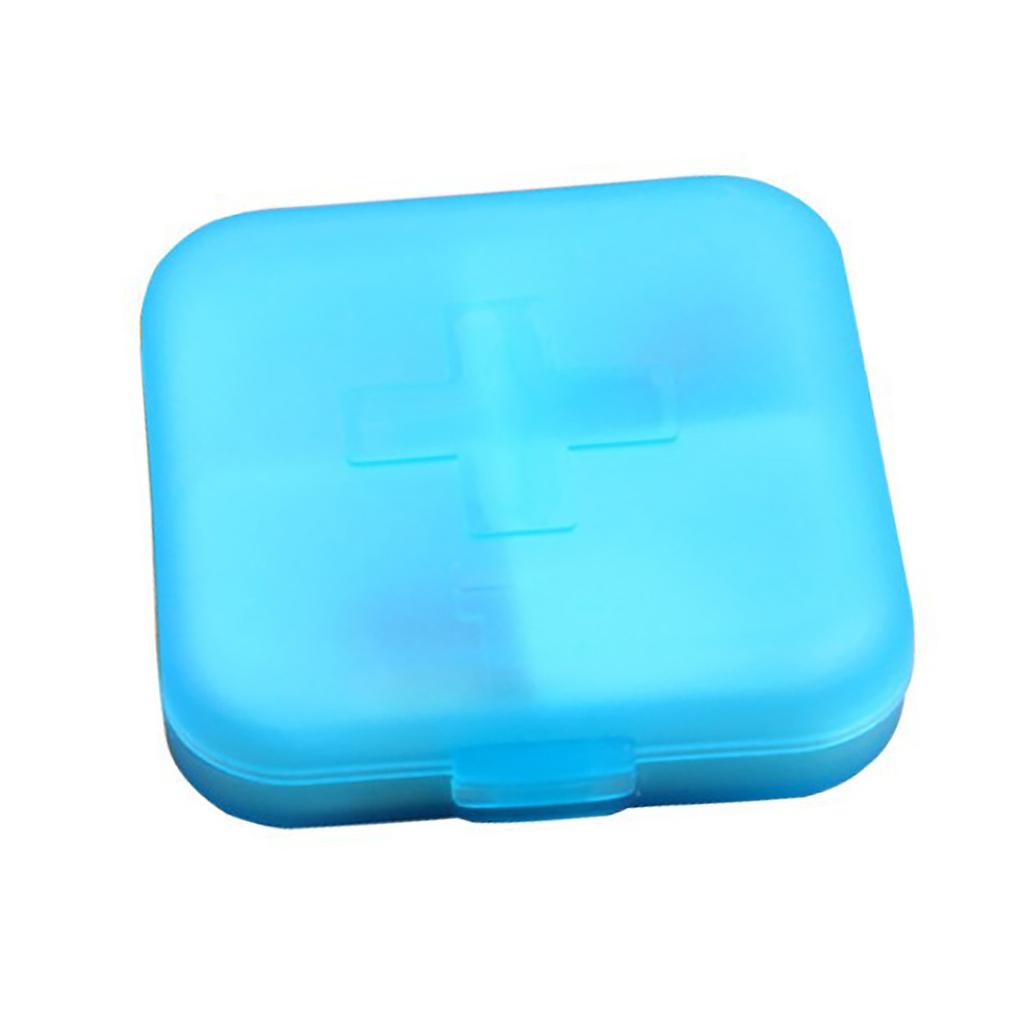 Travel Medicine Organizer Plastic Portable Mini Daily Medicine Case Capsules Container with 4