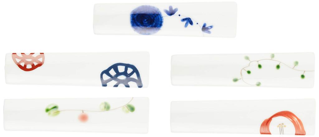 Arita Ware, Ippō Kiln, Assorted Slim Chopstick Rests, Set of 5, for Small Delicacies, 57102