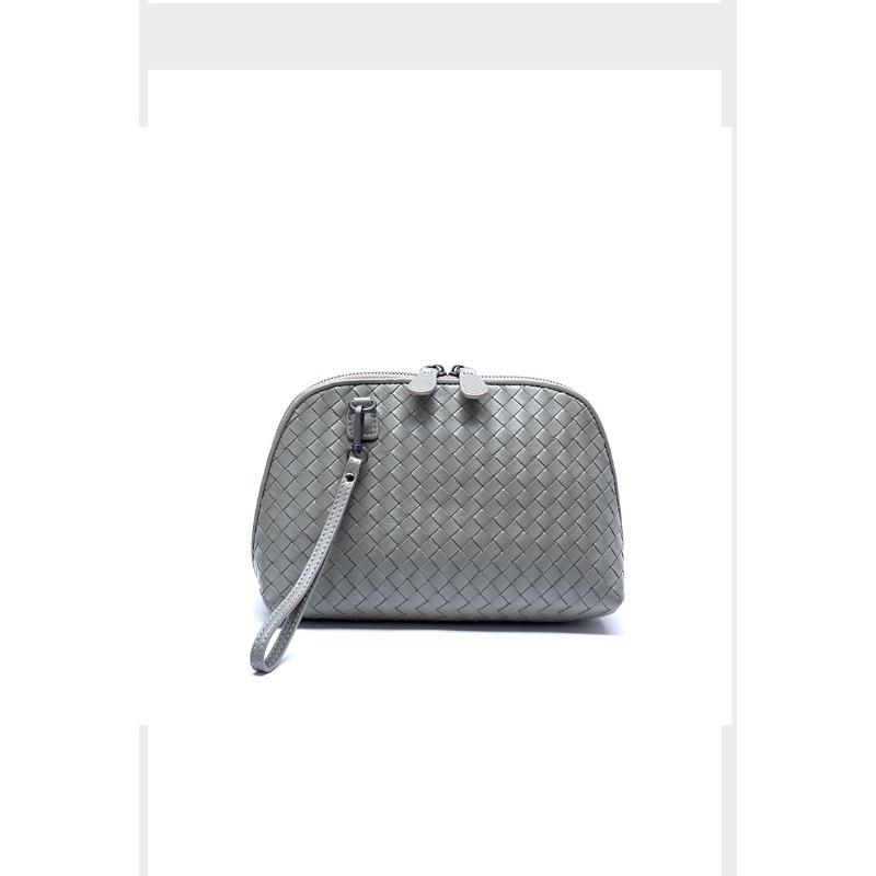 Cross Border Trend New Woven Women's Bag Top Layer Sheepskin Handmade Woven Diagonal Cross Bag Hand-held Makeup Bag