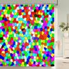 3D Colorful Simple Geometric Printing Shower Curtains Bathroom Curtain Waterproof Polyester Home Decoration Curtain With Hooks