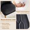 Two Black Faux Leather Dining Chairs, Modern Minimalist Design, Widened Seat, Backrest, Non-Slip Metal Feet, for Dining Room and Kitchen.
