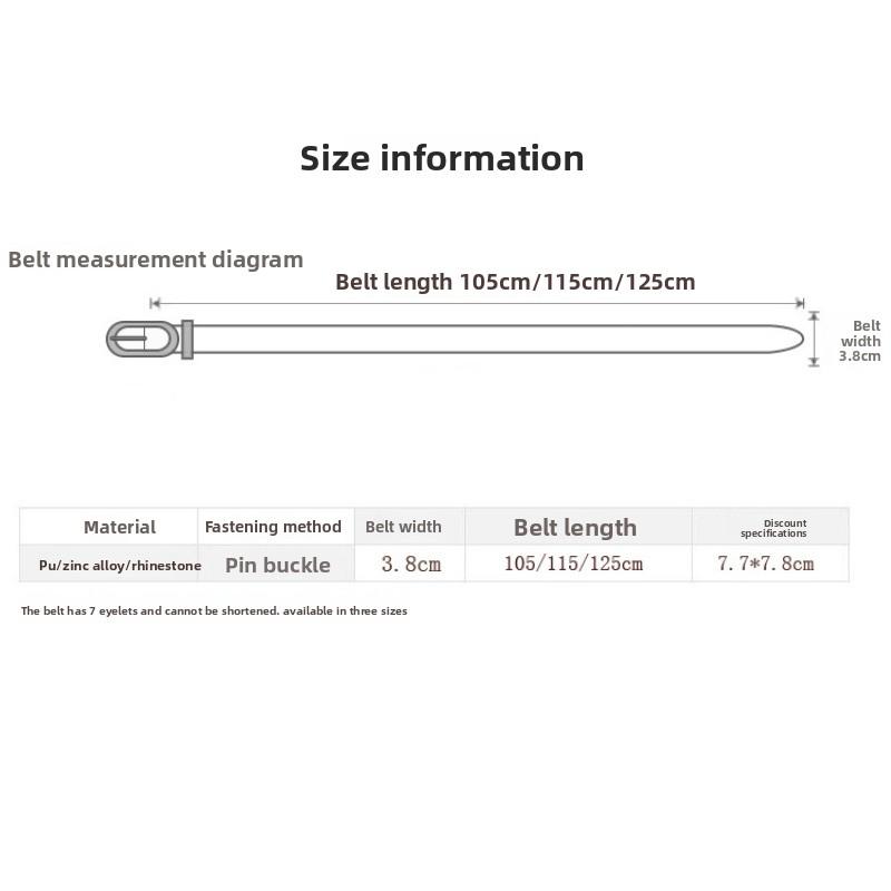 Meimeier Women's rhinestone embellished pin buckle three-piece set: denim belt, luxury red fashion wide waist belt