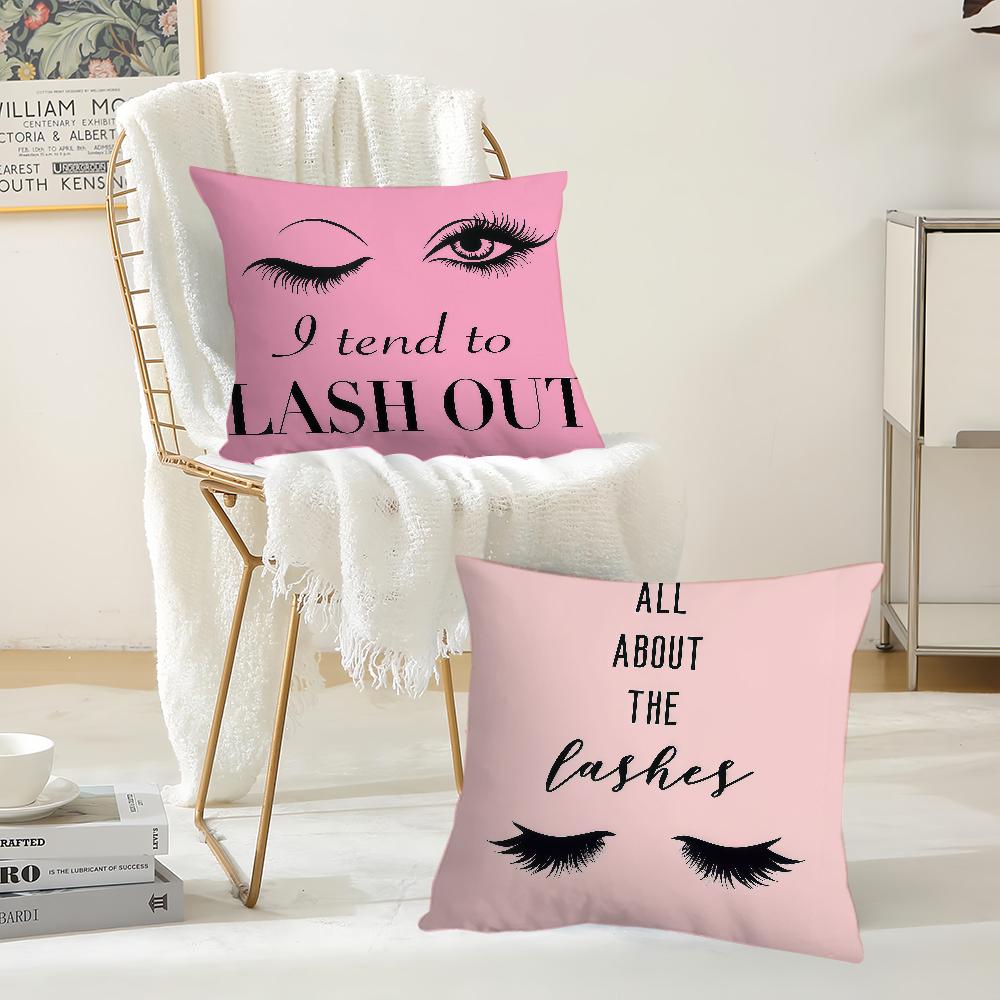 Ins Style Beauty Makeup Eyelash Pillow Case Suitable For Bedrooms Living Rooms Cars Home Decoration