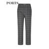 PORTS Women's Plaid Wool Casual Trousers