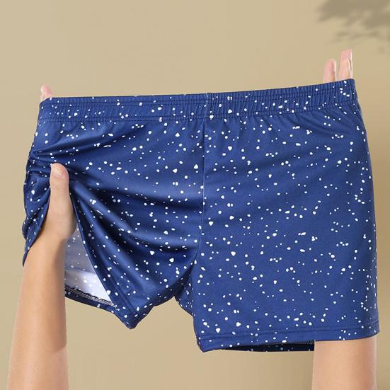 Men Boxer Underwear Elastic High Waist Floral Print Shorts Briefs