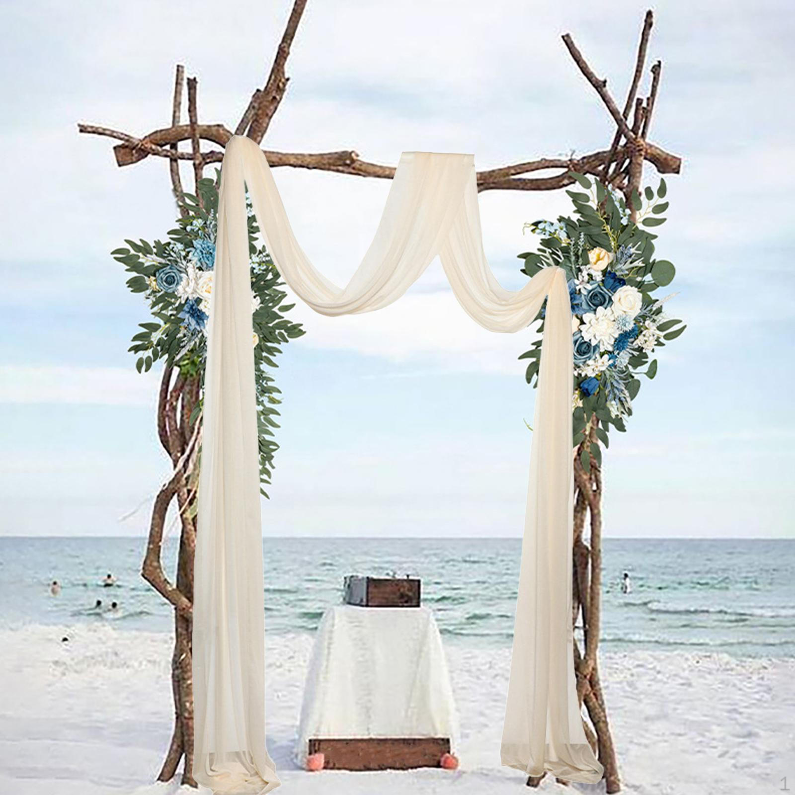 

Свадебная арка, шифоновая драпировка, драпировка в виде беседки, многоразовая модная занавеска для фона для церемонии Beige White