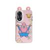 KEYSION Cute Ear Cartoon Case for OPPO A58 4G A38 A18 with Lanyard Soft Silicone+PC Shockproof Phone Back Cover for OPPO A17 A17K