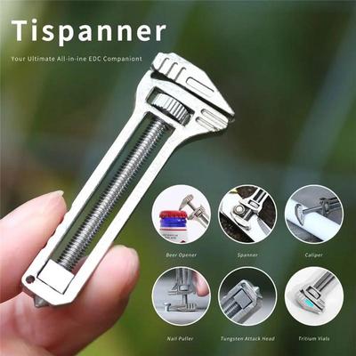 Mini Wrench Pocket Portable Spanner Tools for Outdoor Camping Multifunctional Wrench That Combines A Bottle Opener Tungsten Attack Hea and Nail Puller