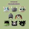 Korean Style Cartoon Buddha Earflap Knit Hat - Warm, Handmade, Funny, Unisex Winter Accessory