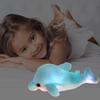 Light Up Stuffed Animal Dolphin Plush, Colorful Glowing Dolphin Soft LED Toy with Night Light Companion Adjustable Timer Function for Kids and