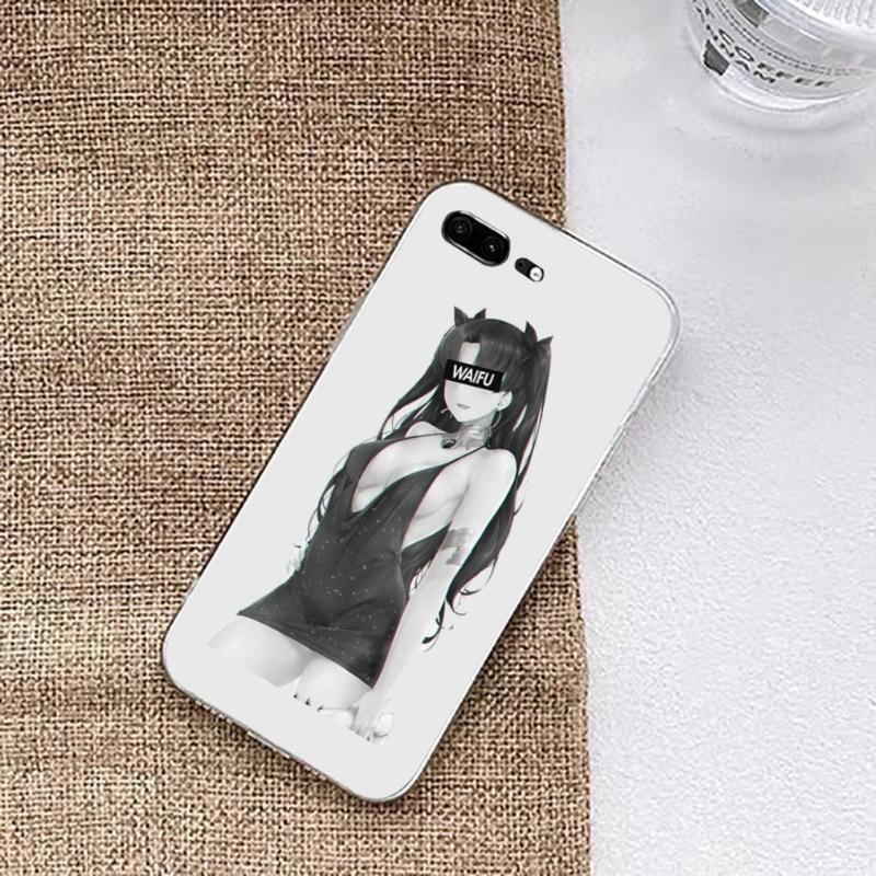Hentai Harajuku Anime Girl Case Phone Case For Huawei P50 P40 P30 Pro Mate 40 30 Pro Nova 8 8i Y7P Honor Transparent Phone Cover