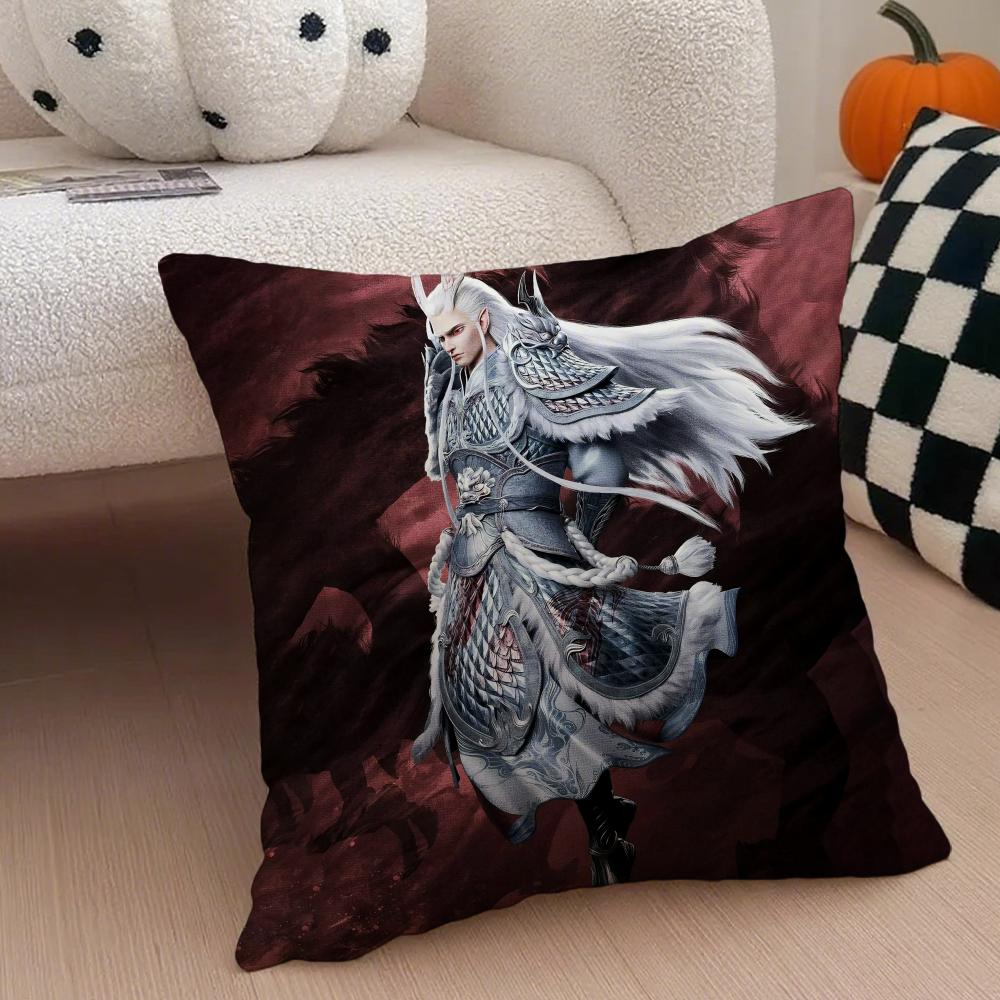 Popular Chinese Mytho Animation NNezha Cushion Cover Throw Pillow Cover Hidden Button Durable Polyester Chair Cushion