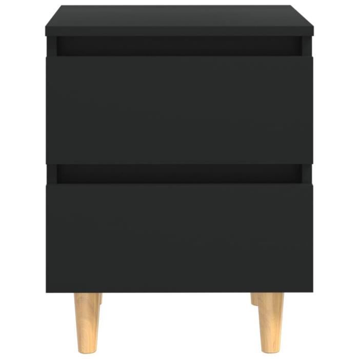 VidaXL Tables de chevet avec pieds en pin 2 pcs Noir 40x35x50 cm 805854