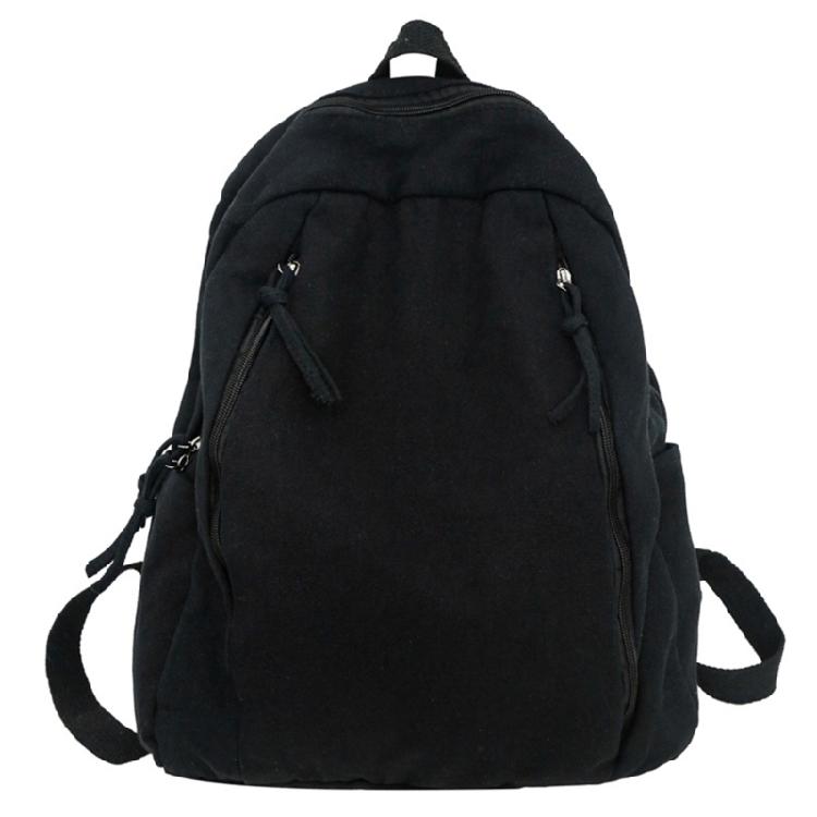 Large Capacity Shoulder Bag Vintage Canvas Backpack Adjustable Straps School Bag