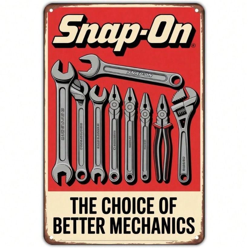 

Vintage Metal Sign Snap On Tools 8x12 Inch Garage Wall Decor Retro American Style Bar