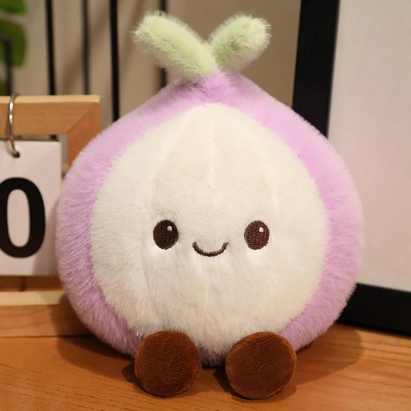 Nieuwe Groente Elf Pluche Speelgoed Pluizig Cartoon Lachende Ui Gember Knoflook Pop Schattig Mini Bureau Decor Grappig Kinder Verjaardagscadeau