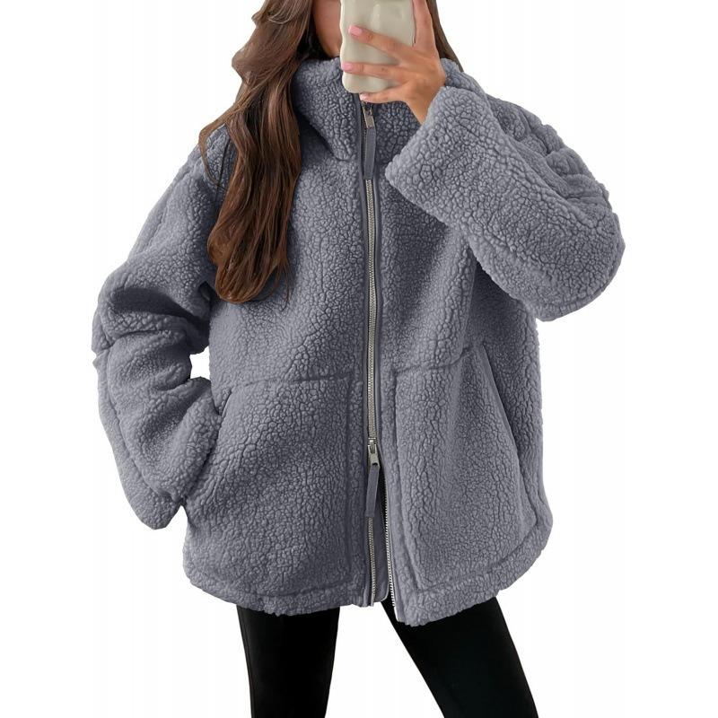 JPNTKY Women's Vintage Casual Solid Color Print Autumn Winter Long Sleeve Jackets & Coats