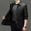 Herren Herbst- und Winterechtlederjacken Herren Lammfell Mittelalter Papa tragen Reverslederjacken