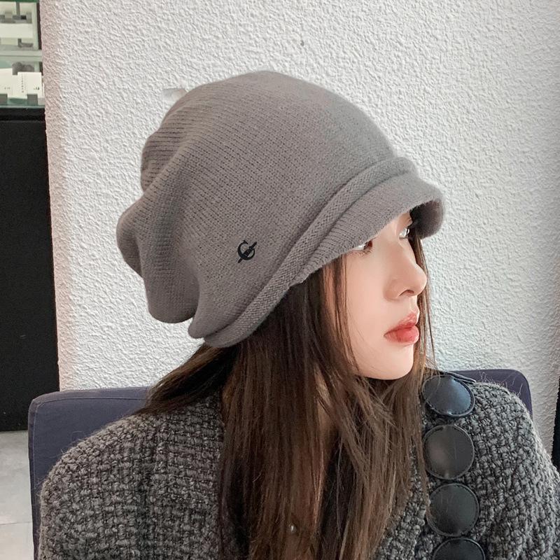 Wool Hat Breathable Autumn And Winter Couple Men Women Lazy Knitted Pile Hat