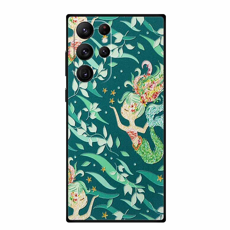 3D Emboss Case For Samsung Galaxy S25 Ultra Phone Case Soft Silicone Coque For Samsung S25 S23 S22 S24 Ultra Back Cover Case Bag