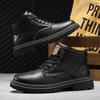 Winter Men Boots British Style Mens Ankle Boots High Top Business Leather Boots Outdoor Casual Shoes Thick Soled Work Boots