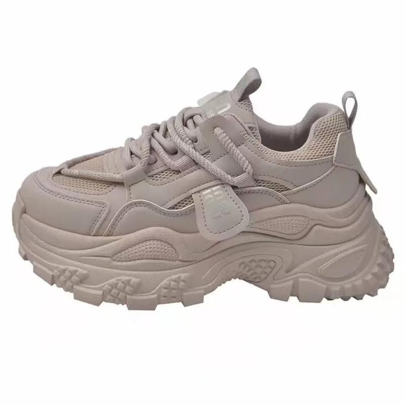 2025 Shoes Female Mesh Solid Women's Vulcanize Shoes Outdoor Women Sneakers Lace Up Platform Hot Sale Casual Sport Shoes Ladies