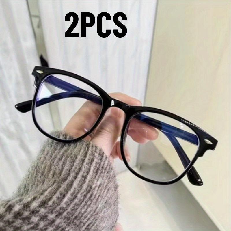 1/2pcs Anti Blue Light Glasses Square Transparent for Men Women Daily Commuting Computer Use