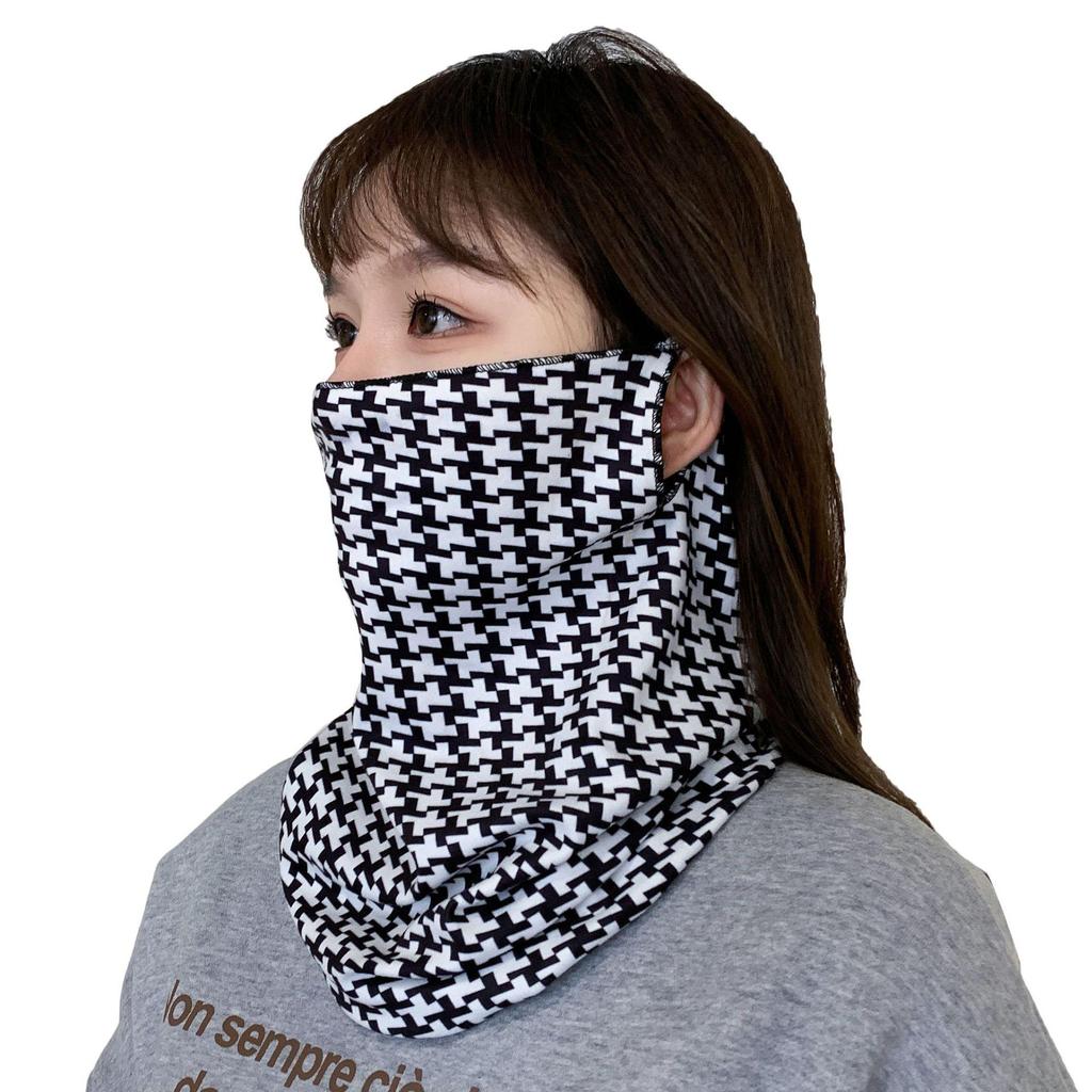 Women's Autumn & Winter Plush Face Mask Neck Protector: Windproof, Warm, and Versatile Scarf Set for Outdoor Cycling