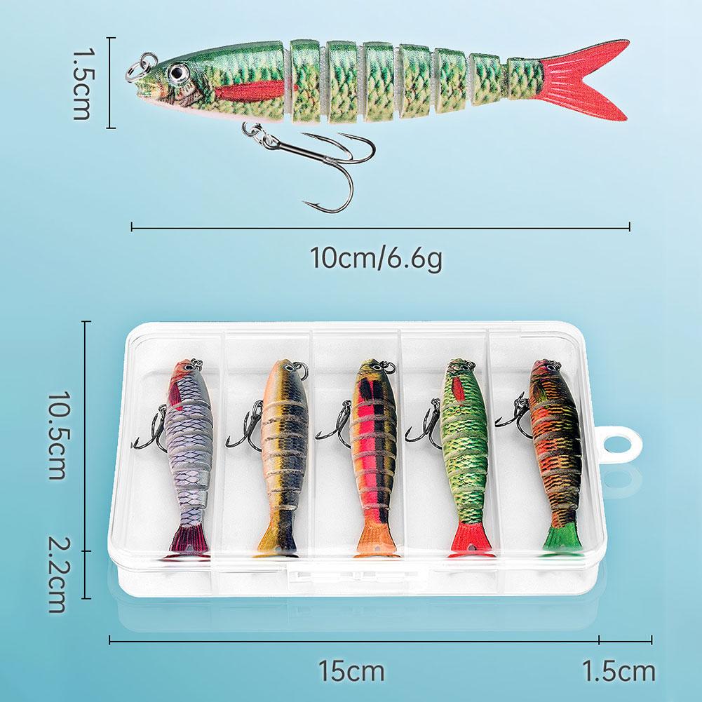 5Pcs Multi Jointed Swimbait with Trehooks Multi-Section Hard Bait Sinking Wobblers Fishing Lures Pike Carp Fishing Tools