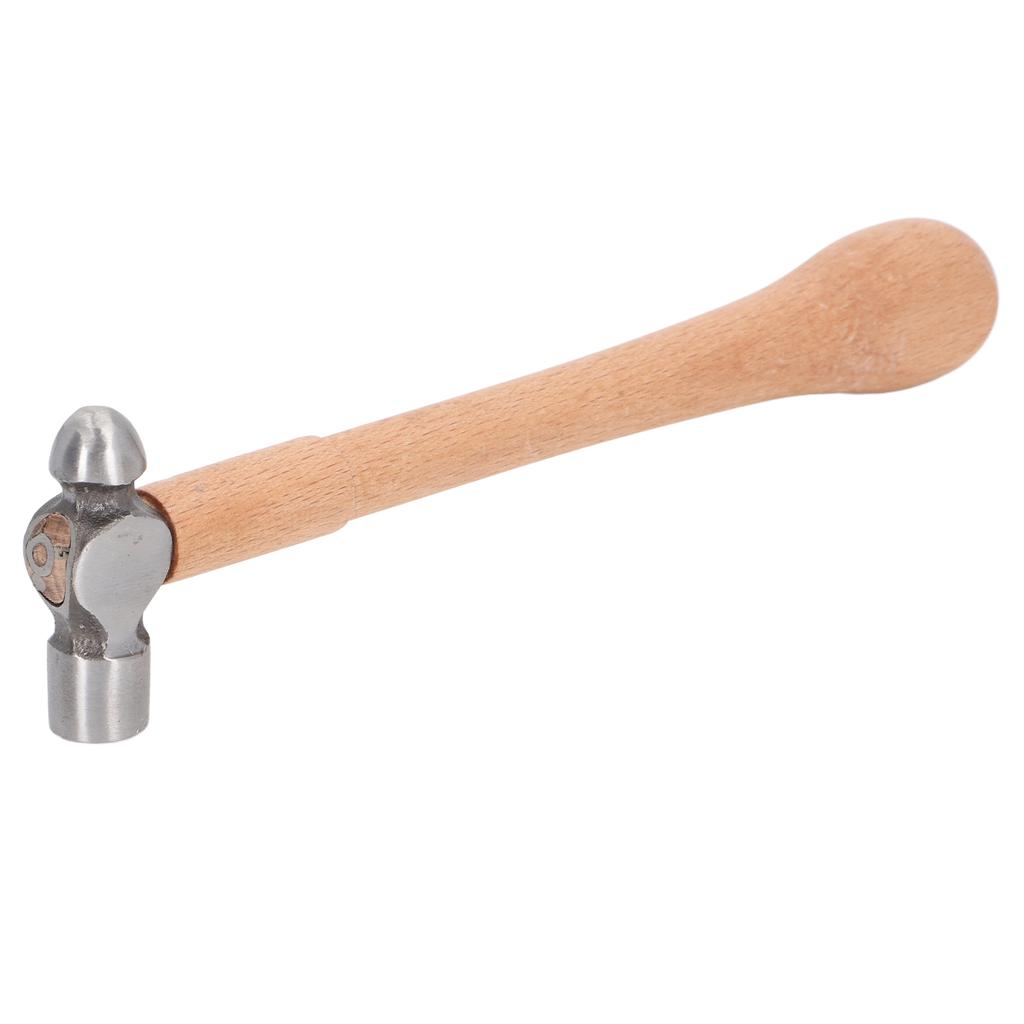 High Carbon Steel   Point Hammer with Ergonomic Wooden Handle,   Round Head Hand Tool for Home Jewelry Hammering