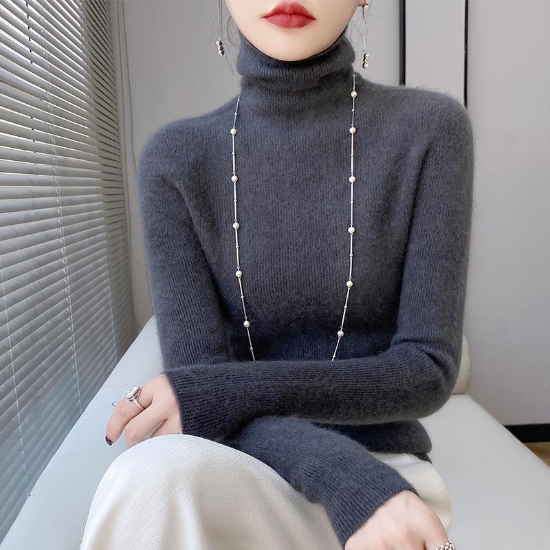 Women's Turtleneck Slim Fit Pullover Knit Sweater, Long Sleeve, Autumn/Winter Collection