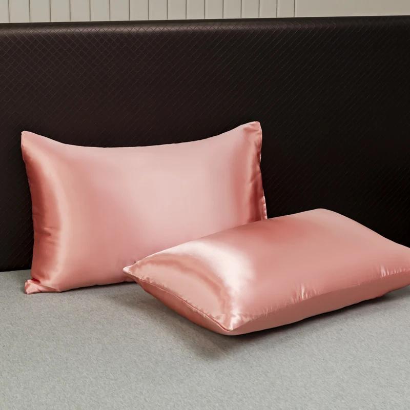 Summer Luxury Satin Silk-like Bed Sheet Set (Flat Sheet + 2 x Pillowcase) Cozy Satin Flat Bed Flat Sheet Solid Color Mattress Cover Twin Full Queen