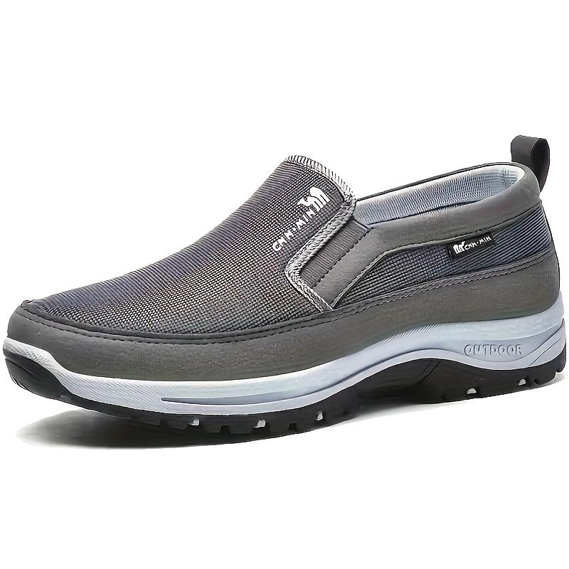[Men's Non-Slip Loafers] Men's Comfortable Non-Slip Loafers: Solid Color Breathable Knit Slip-On Sneakers, Thick Sole Lightweight Casual Shoes