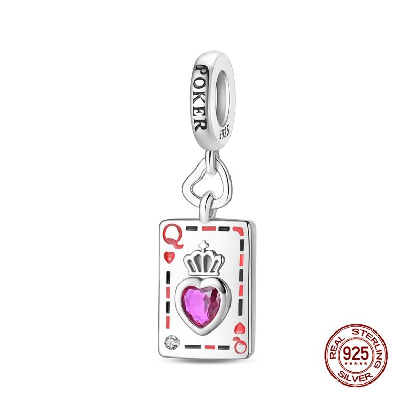 New In Original Charm Copper Poker Charms Bead Fit 3Mm Original Women Bracelet Necklace Diy Fine Jewelry Gift