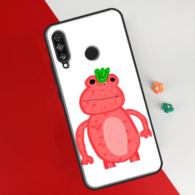Cottagecore Fruit Strawberry Frog Case For Huawei P50 Pro P20 P30 P40 Lite P Smart 2019 Nova 9 5T Cover For Honor 50 8X 9X