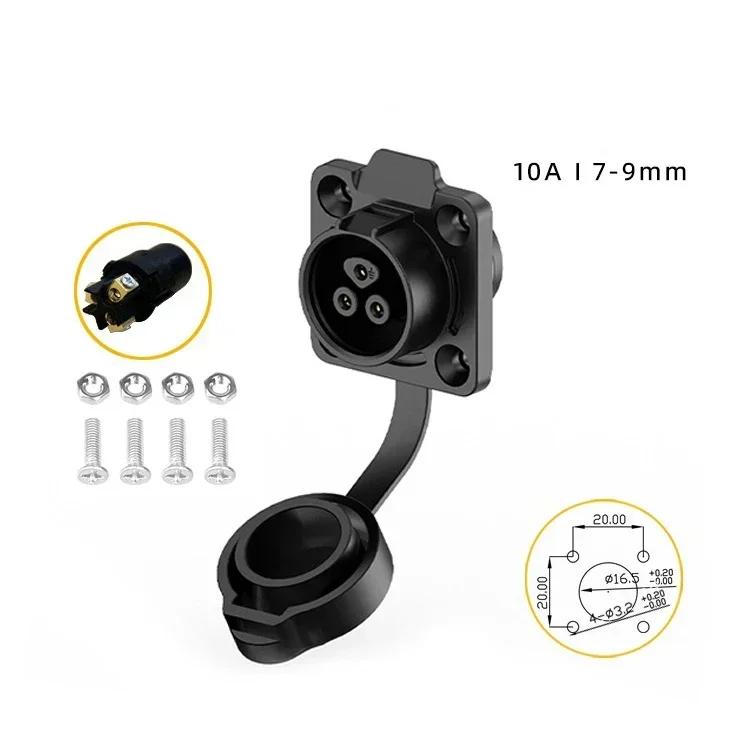 

EW-LP16 IP68 Quick Self-Locking Screw Crimping Waterproof Power Connector M16 2 3 4 5 Pin Welding free Panel/Cable Electric Bike 2pin