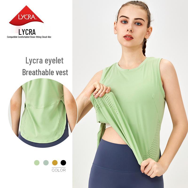 

Women s Summer Sleeveless Quick-Dry Hollow Out Yoga Tank Top M grass зелений колір