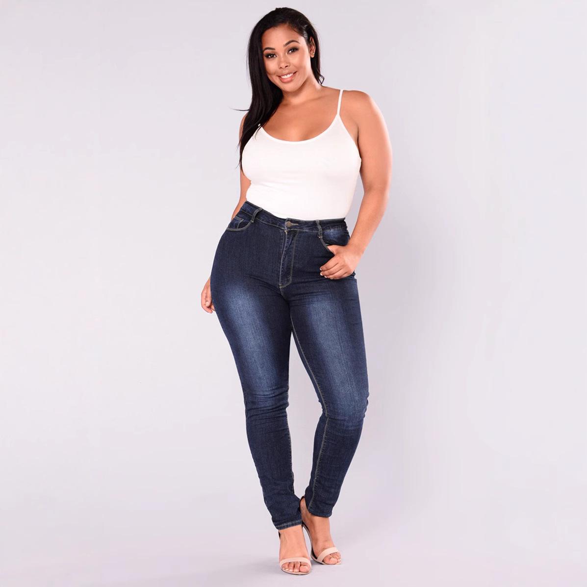 2018 Women s Plus Size Stretch Denim Skinny Jeans, European Fashion S